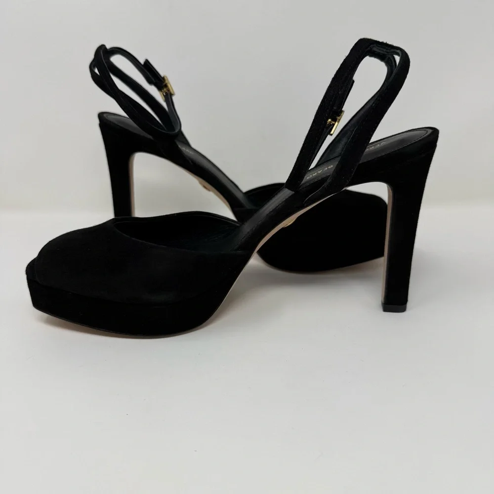 New Veronica Beard Brianne Sandals Black Suede Sz 8.5